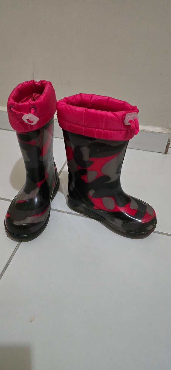 Kız Çocuk Pembe Kamuflaj Lastik Botlar - Görsel 2