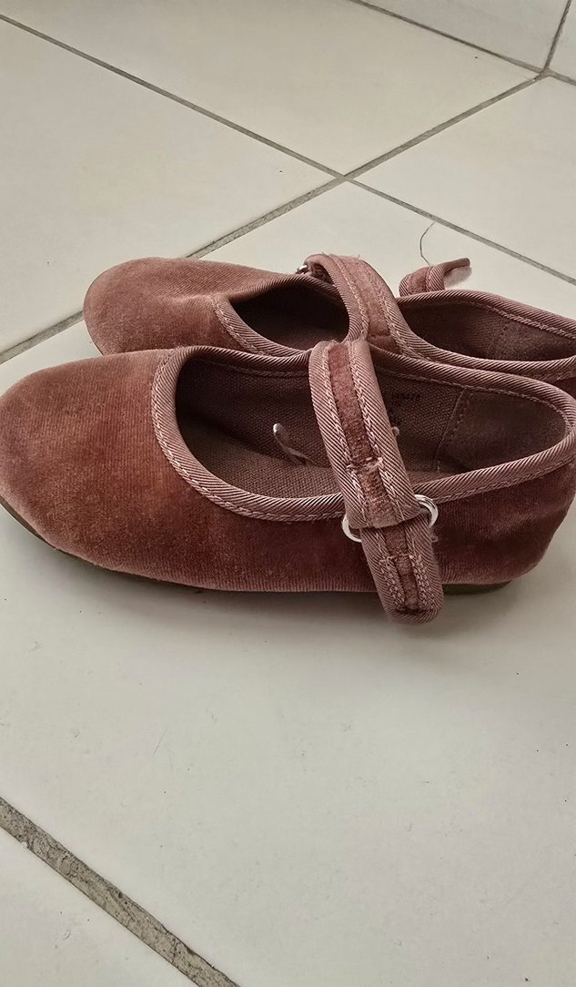 Pembe Süet Tokalı Kız Babet Ayakkabı - Görsel 2