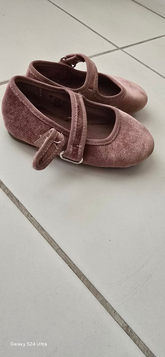 Pembe Süet Tokalı Kız Babet Ayakkabı - Görsel 4