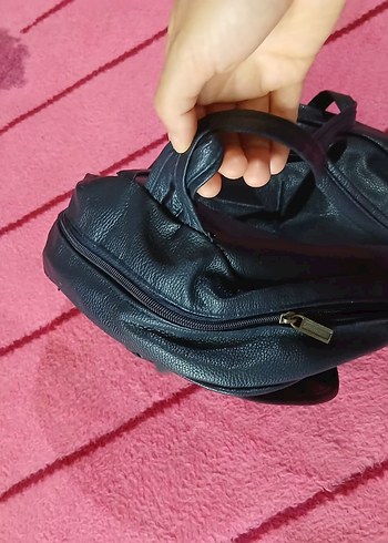 Beden lacivert Renk Kadın Lacivert Deri Sırt Çantası