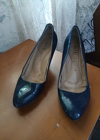 Diğer Klasik Lacivert Rugan Stiletto Topuklu Kadın Ayakkabı