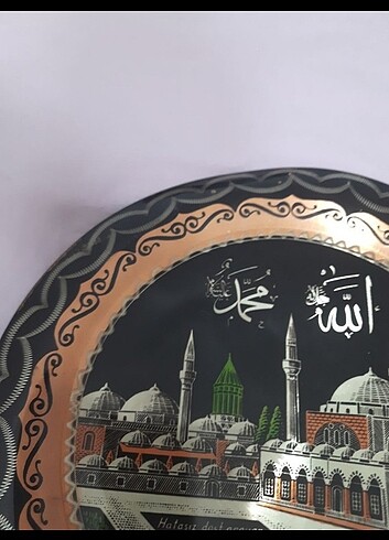 Mevlana gorselli bakır süs duvar tabak