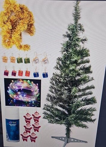 110 cm Noel ağacı ve süsleri paketli