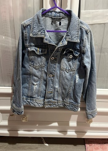 Düğmeli Mavi Denim çocuk Ceket