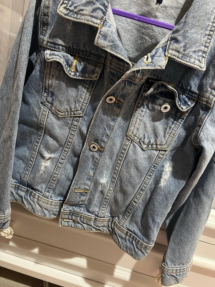 Düğmeli Mavi Denim çocuk Ceket - Görsel 3