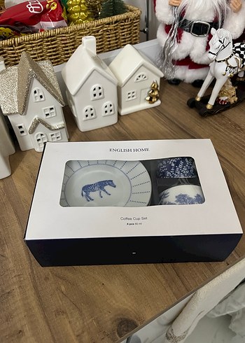 Mavi Desenli Seramik Fincan ve Tabağı Seti - Görsel 4