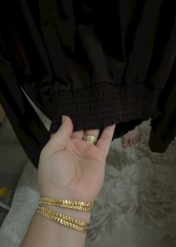 Siyah Drapeli sırt dekolteli - Görsel 5