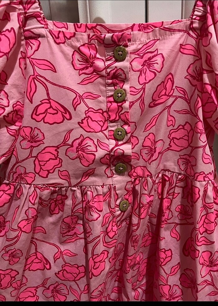 Kız çocuk pembe elbise - Görsel 3