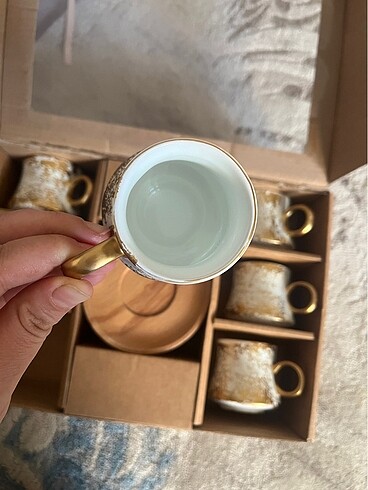 Ahşap tabaklı 6lı fincan - Görsel 3