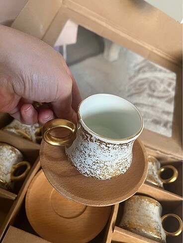 Ahşap tabaklı 6lı fincan - Görsel 4