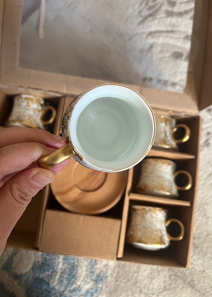 Ahşap tabaklı 6lı fincan - Görsel 3