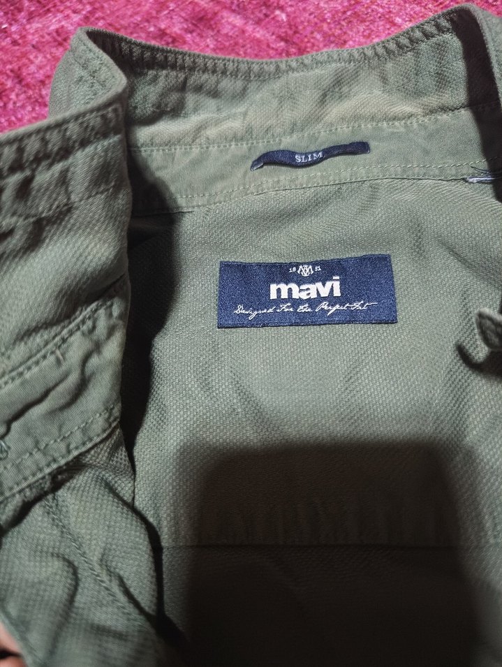 mavi erkek gömlek yağ yeşili l XL uyumlu - Görsel 2