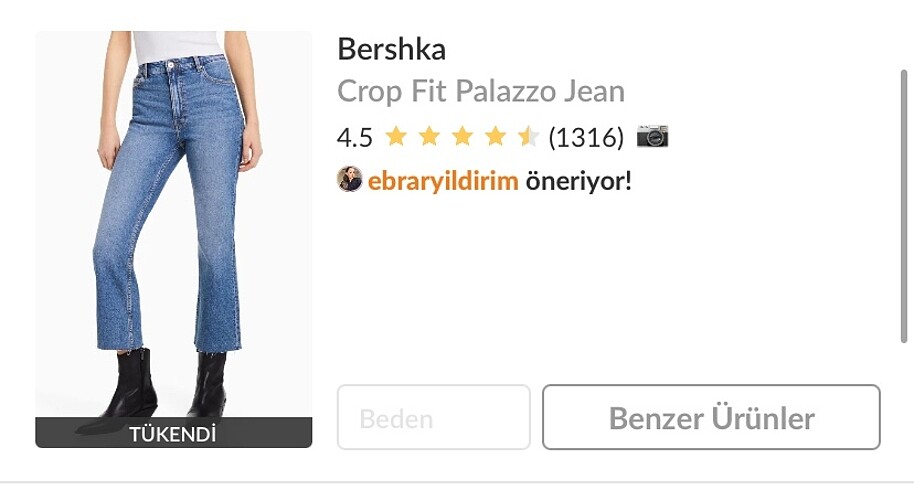 36 Beden BERSHKA jean