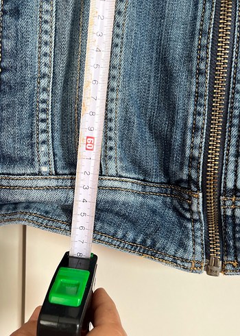 Mavi Fermuarlı erkek kot Ceket - Görsel 4