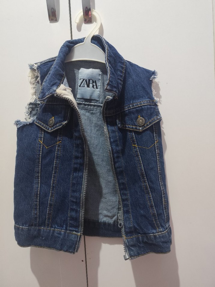 kız çocuk Mavi Kot Yelek - Zara - Görsel 2