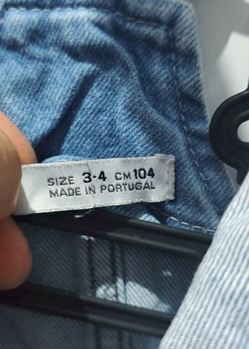 Kızlar için Mavi Denim Askılı Bol Tulum - Görsel 3