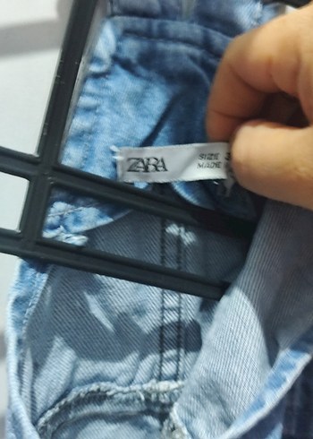 Kızlar için Mavi Denim Askılı Bol Tulum - Görsel 2