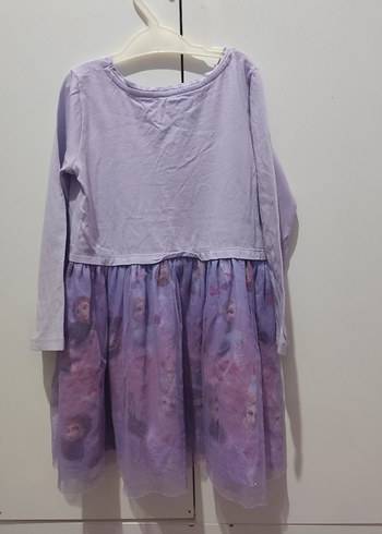 Uzun Kollu Mor Kız Çocuk Elbise elsa - Görsel 4