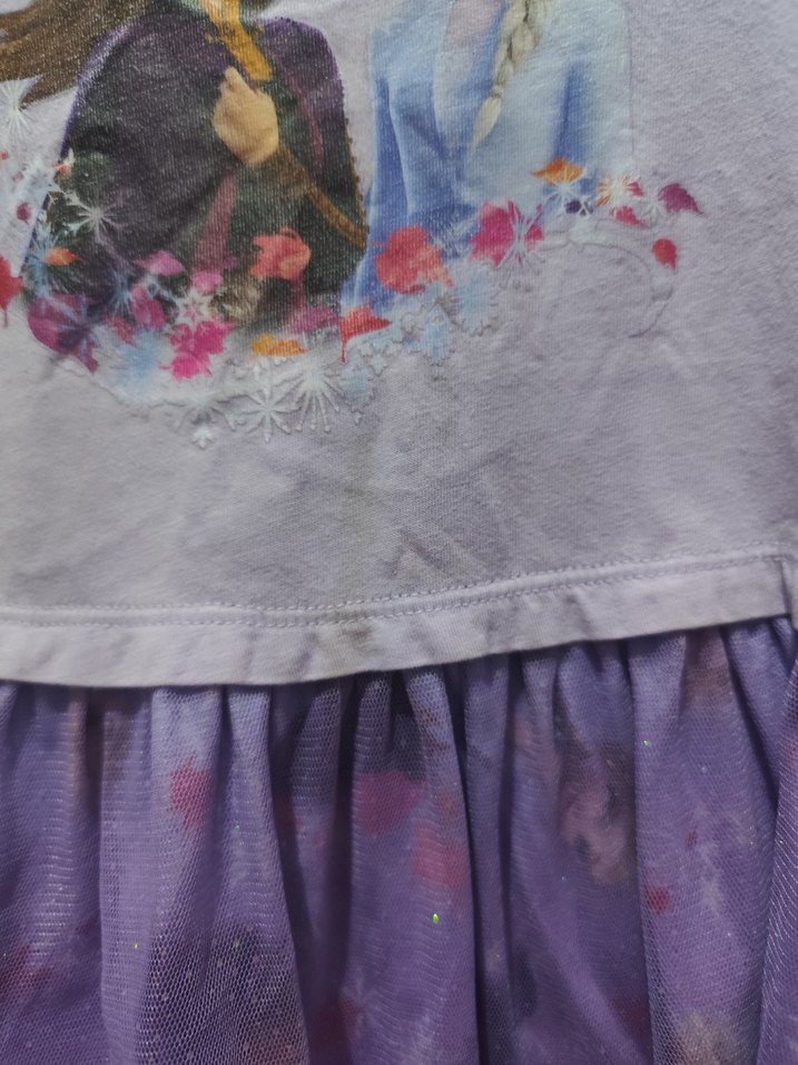 Uzun Kollu Mor Kız Çocuk Elbise elsa - Görsel 3