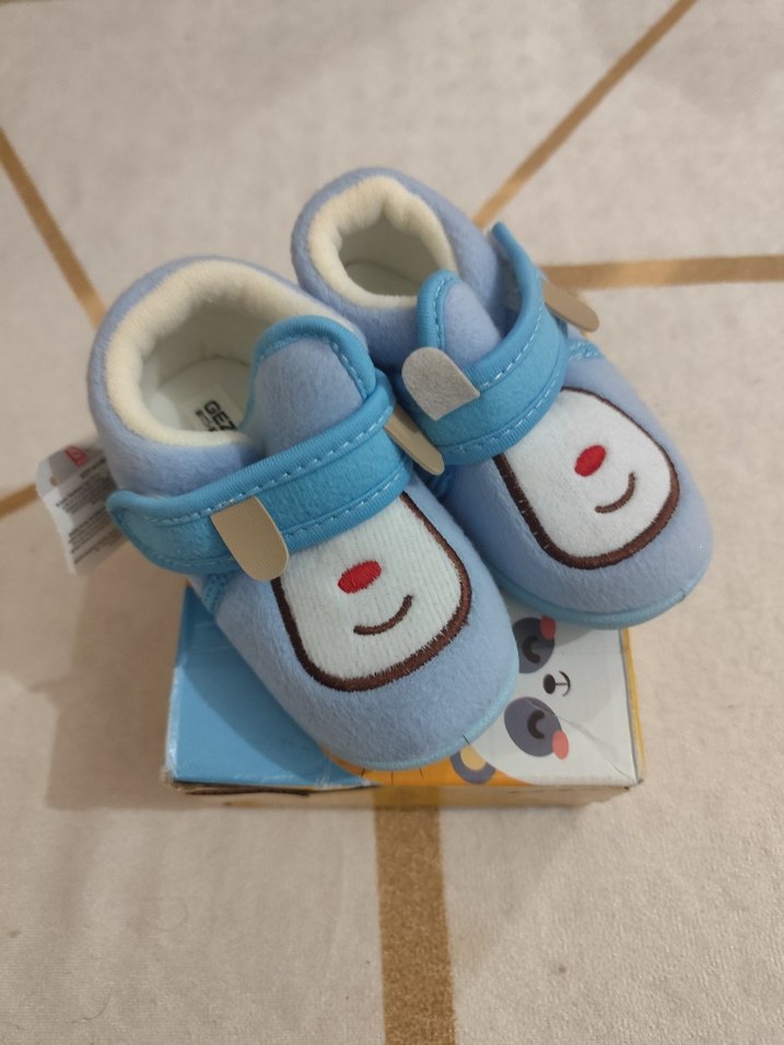Mavi Nakışlı Erkek Bebek İlk Adım Ayakkabısı - Görsel 4