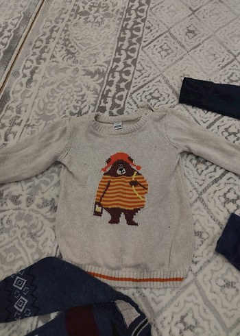 Mavi Erkek Bebek Triko Sweatshirt ve Pantolon Takımı - Görsel 3