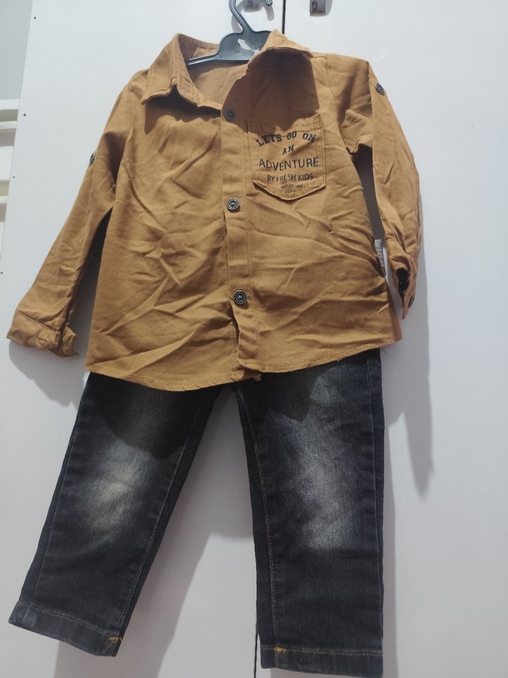 Kahverengi Denim Bebek Erkek Takım - Görsel 3