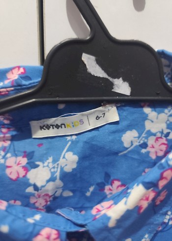 Mavi Çiçek Desenli Uzun Kollu Gömlek kız çocuk - Görsel 3