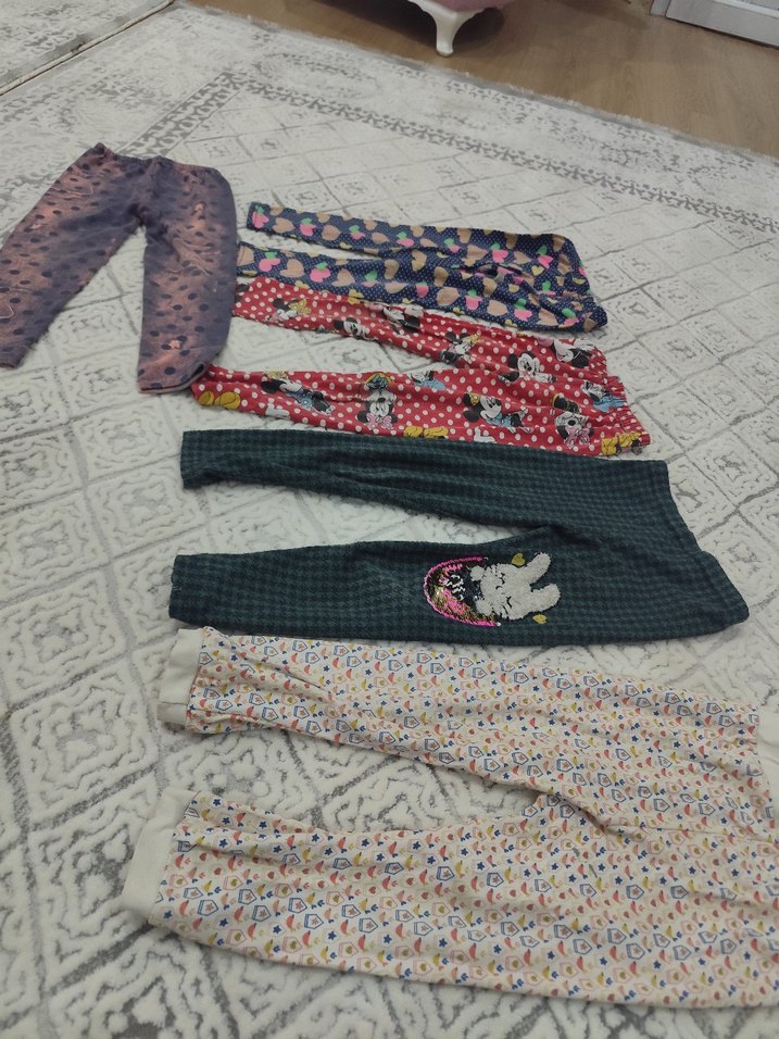 Çok Renkli Desenli Kız Taytları - Görsel 2