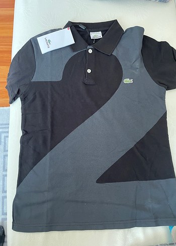Lacoste Siyah Gri Kısa Kollu Polo Tişört