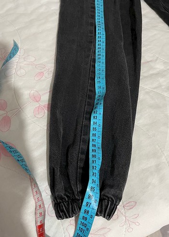 Kemerli Siyah Kadın Boyfriend Denim Pantolon - Görsel 3