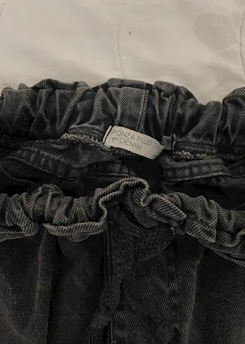 Kemerli Siyah Kadın Boyfriend Denim Pantolon - Görsel 4