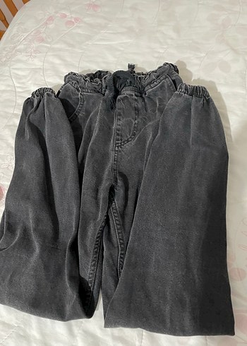 Kemerli Siyah Kadın Boyfriend Denim Pantolon - Görsel 5