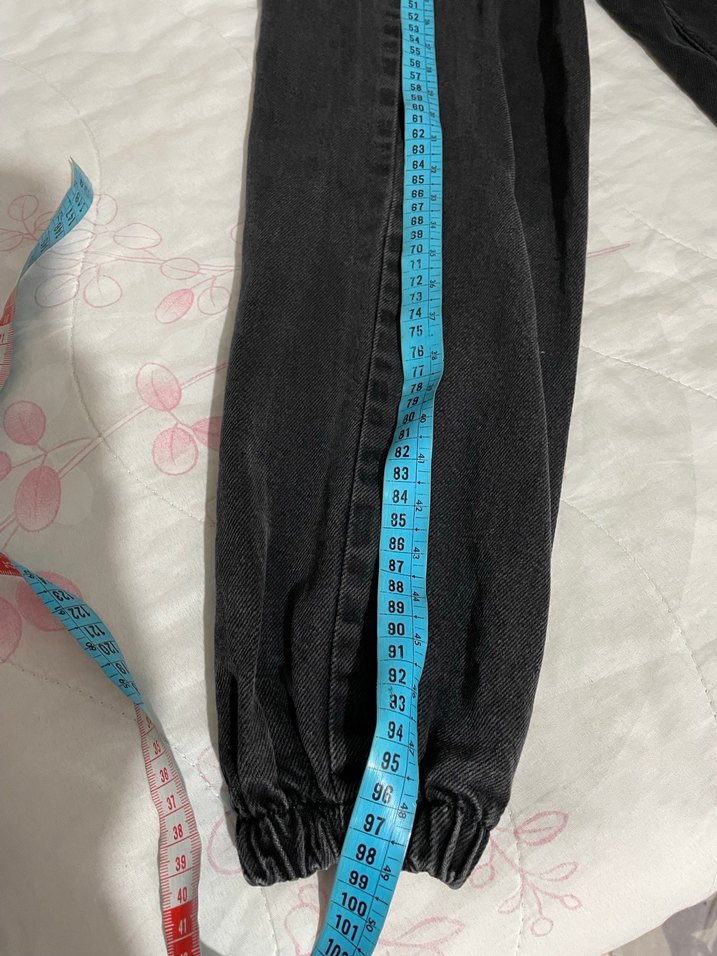 Kemerli Siyah Kadın Boyfriend Denim Pantolon - Görsel 3