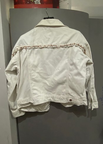Beyaz kot Ceket - Görsel 2