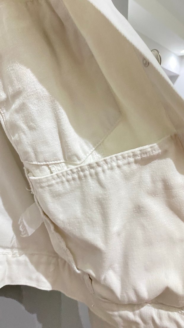 Beyaz kot Ceket - Görsel 4