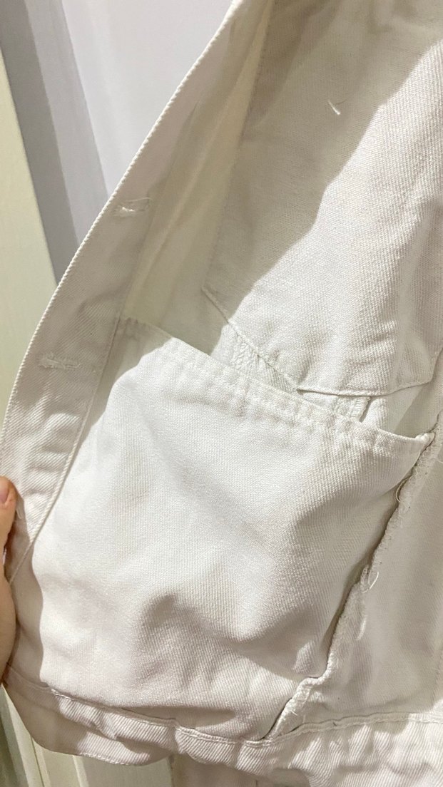 Beyaz kot Ceket - Görsel 5