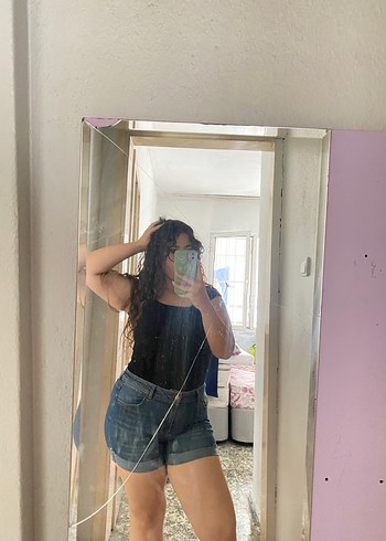 Kadın Kot Şort - Görsel 4