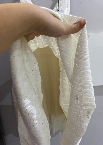 V YakaBohem Midi Keten Elbise - Görsel 5