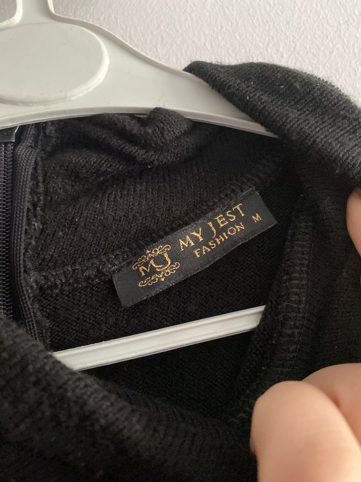 Siyah balıkçı yaka elbise - Görsel 4