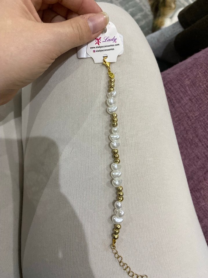 Turkuaz Taşlı Zincir Detaylı Bileklik - Görsel 2