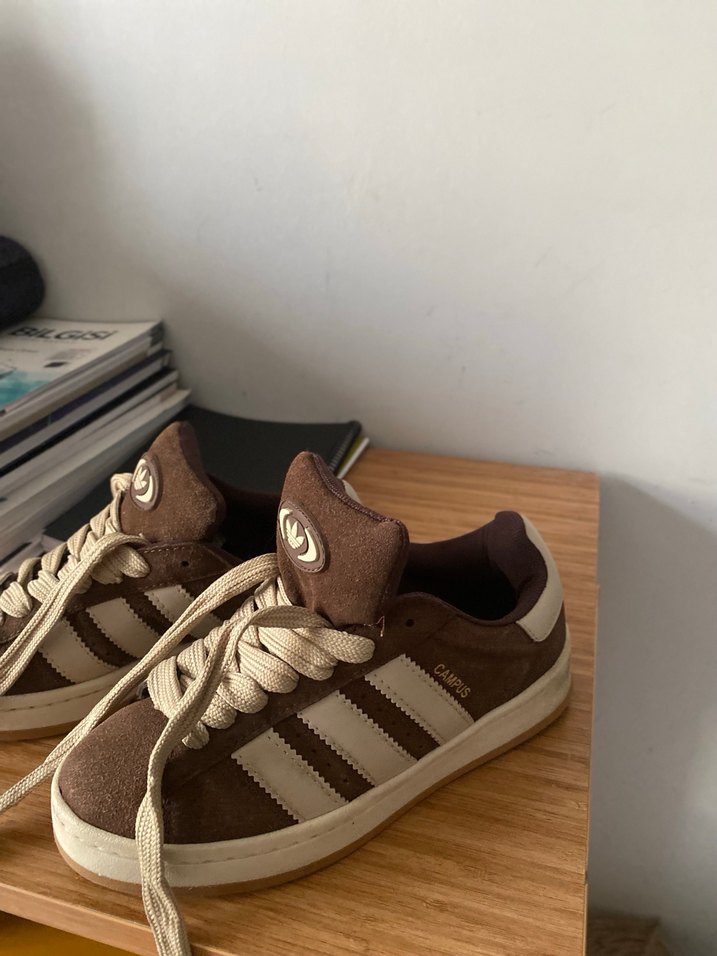 Kahverengi Süet Kadın Spor Ayakkabısı - Görsel 4