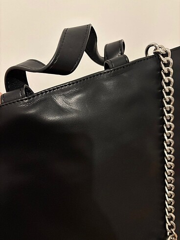 Bershka büyük siyah çanta - Görsel 6