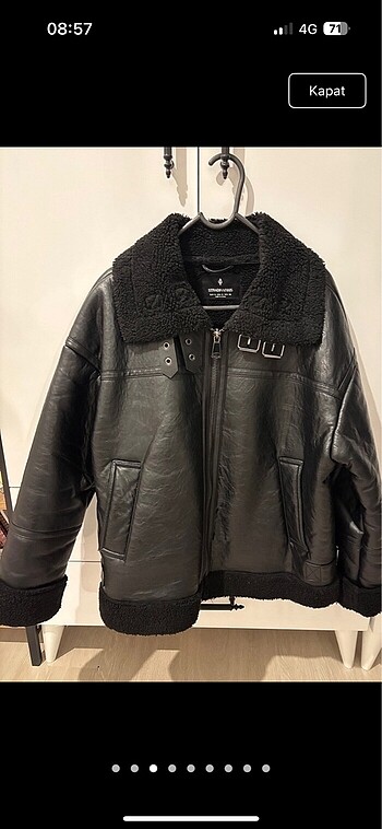 Stradivarius suni yünlü biker ceket