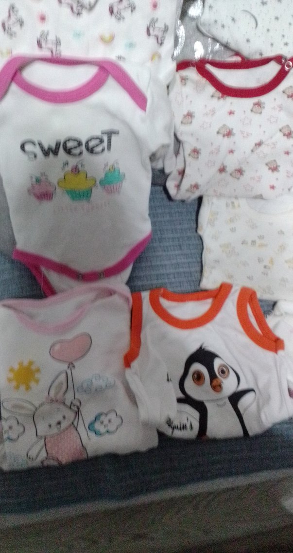 Renkli Baskılı Kısa uzun kollu karışık bady - Görsel 3