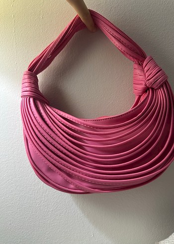 Pembe Pileli Kadın Çanta - Görsel 3