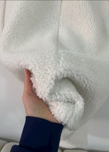 Beyaz Midi Kadın Kürk Detaylı Kaban - Görsel 2