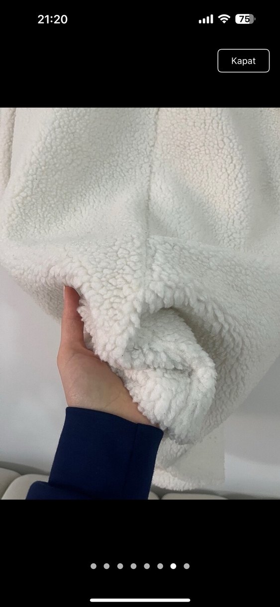 Beyaz Midi Kadın Kürk Detaylı Kaban - Görsel 2