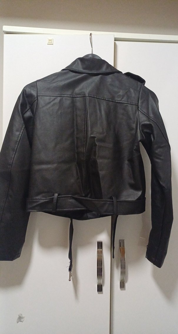 Siyah Deri Kemerli  Ceket - Görsel 2