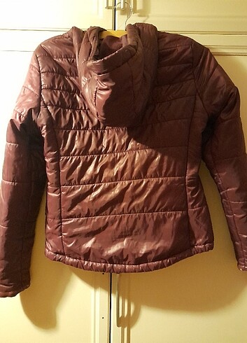 m Beden Bershka bordo şişme mont