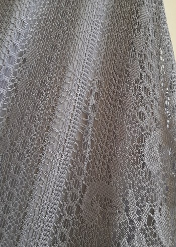 Gri Dantel Saten Abiye - Görsel 13